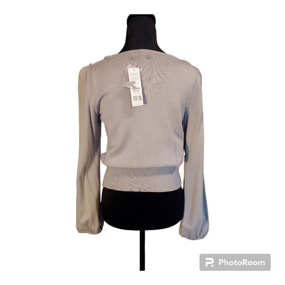 Elle Ruffle Front Grey Cardigan - Picture 4 of 8